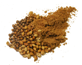Coriander seeds from parasites